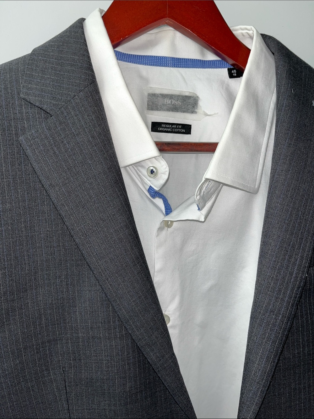 Daniel Hechter Dark Gray Pinstripe Two-Button Suit Jacket